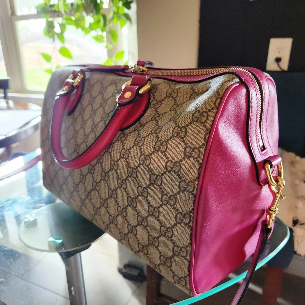 Gucci Rare Limited Edition Supreme Color Block Boston Bags W/Strap